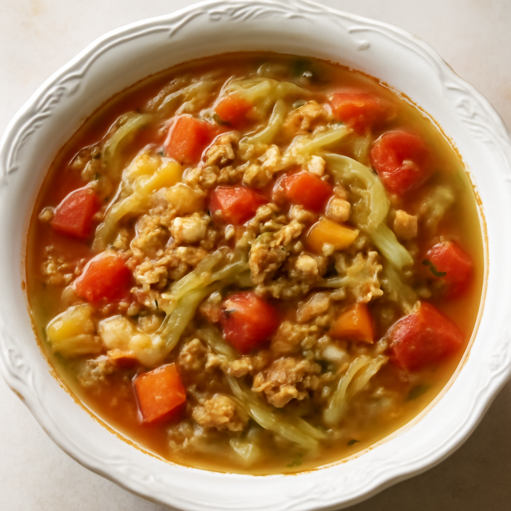 Cabbage Roll Soup with Turkey