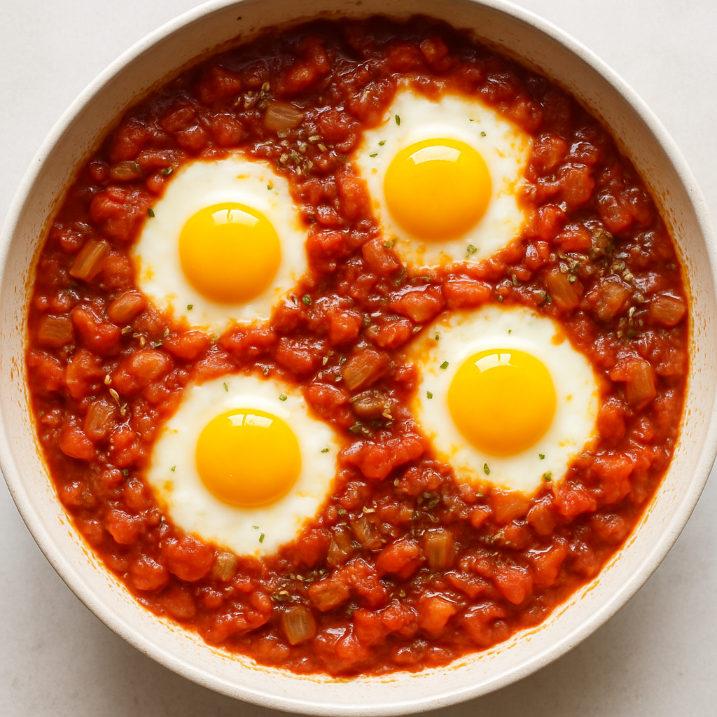 Shakshuka: Huevos Pochados en Salsa de Tomate Especiada