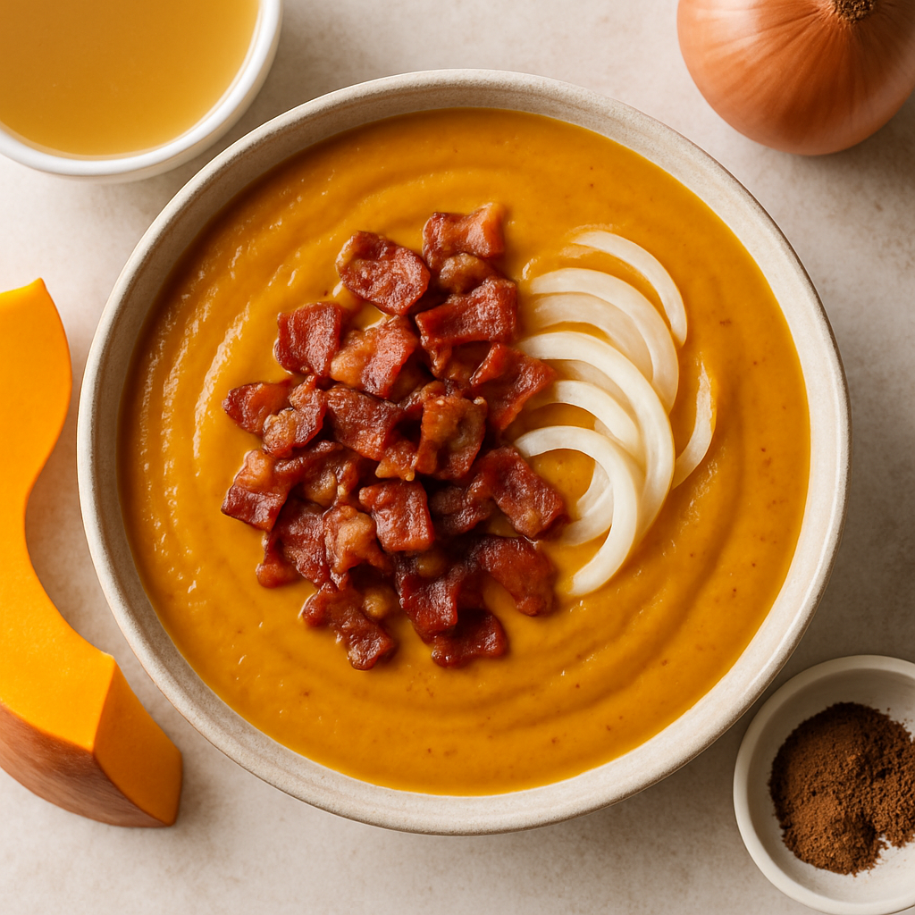 Sopa de Calabaza y Tocino