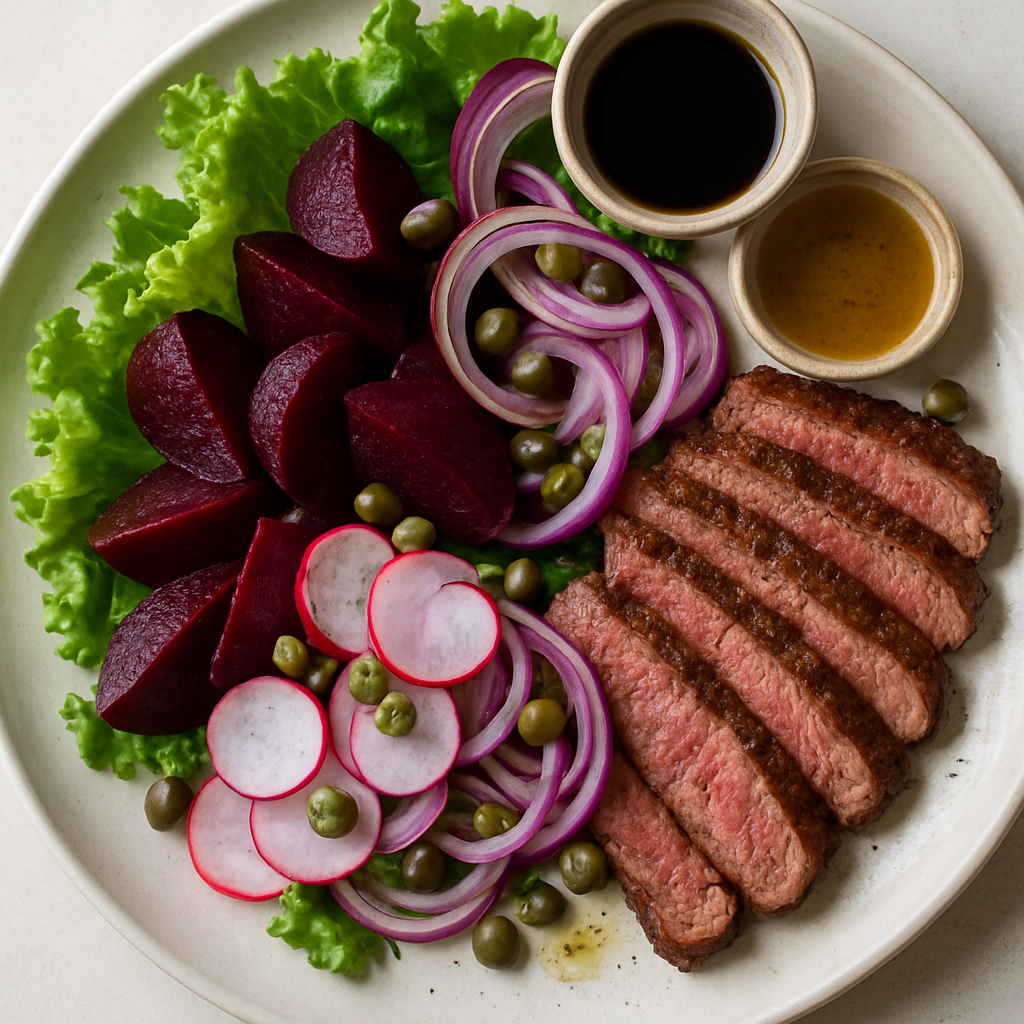Tabla de Ensalada de Carne y Remolacha