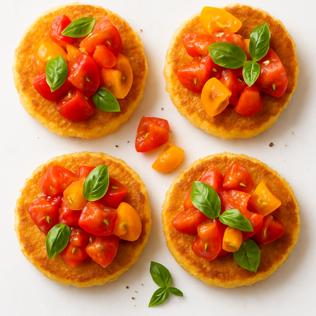 Mini Cornmeal Cakes with Heirloom Tomato Relish