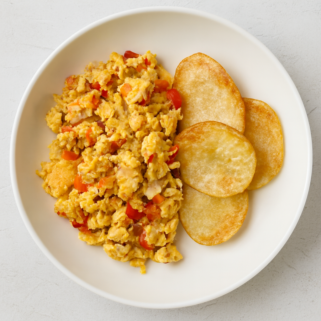 Scrambled Eggs and Fried Irish Potato