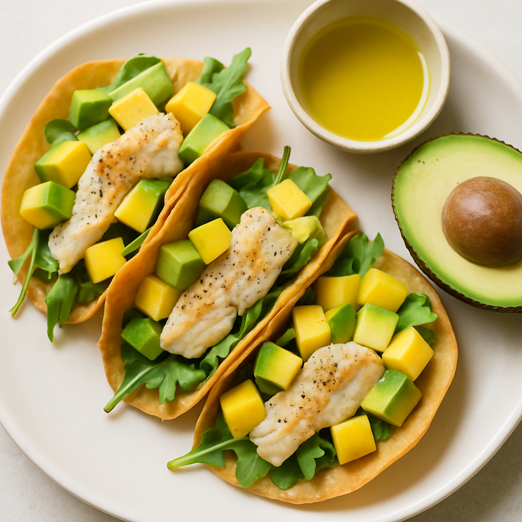 Tilapia Fish Tacos with Arugula