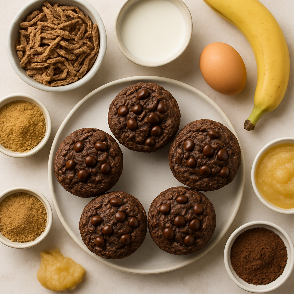 Double Chocolate Banana Bran Muffins