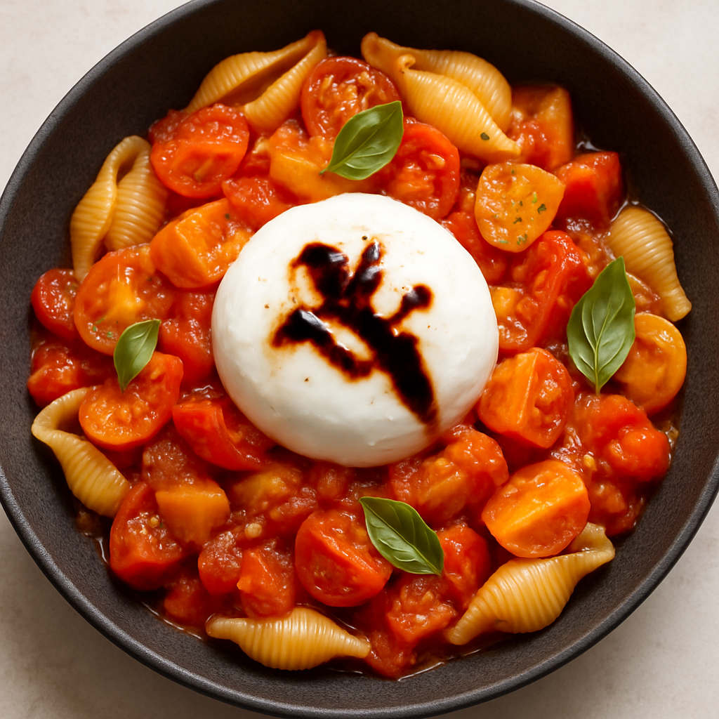 Fresh Heirloom Tomato Sauce with Burrata