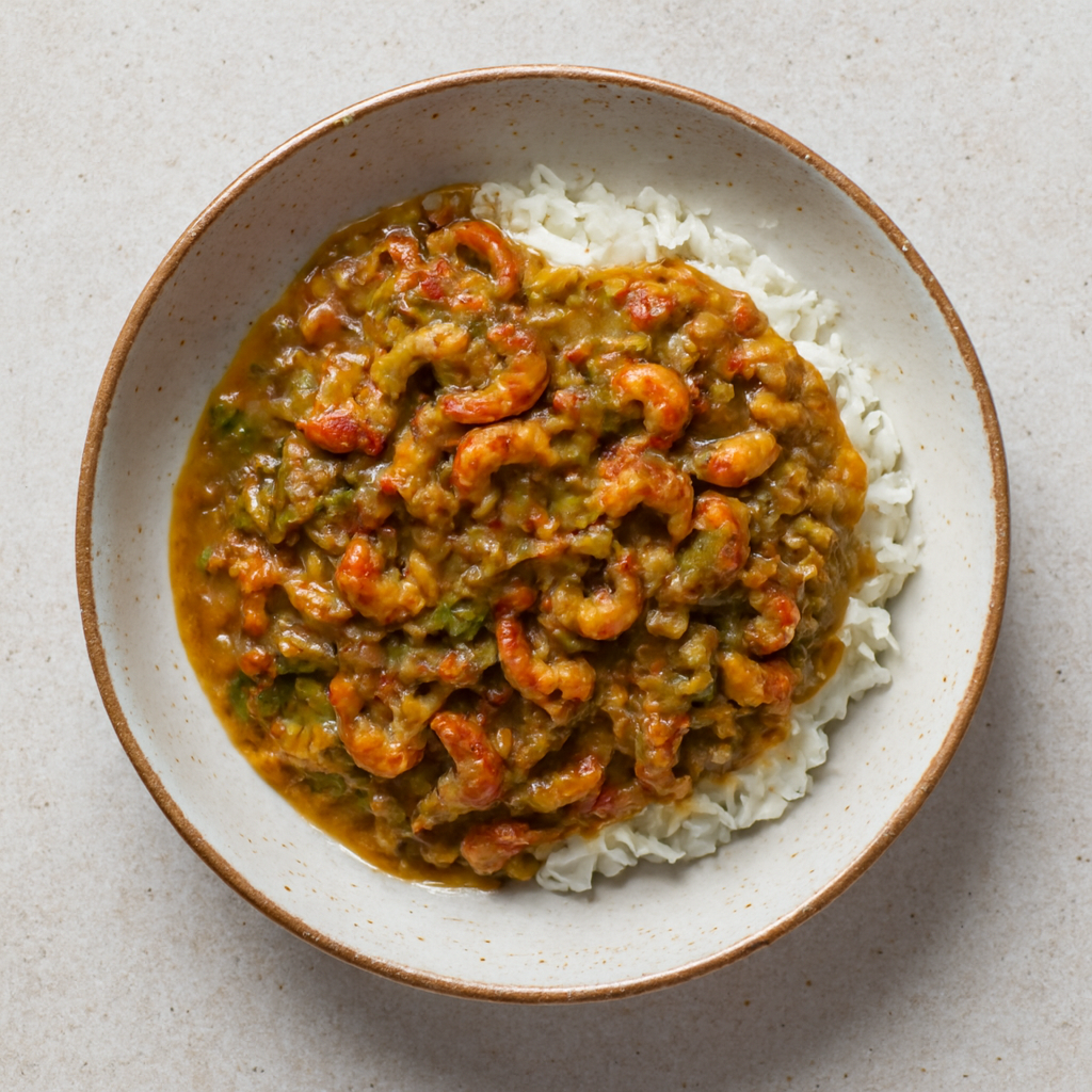 Etouffée de Camarones de Agua Dulce Criolla