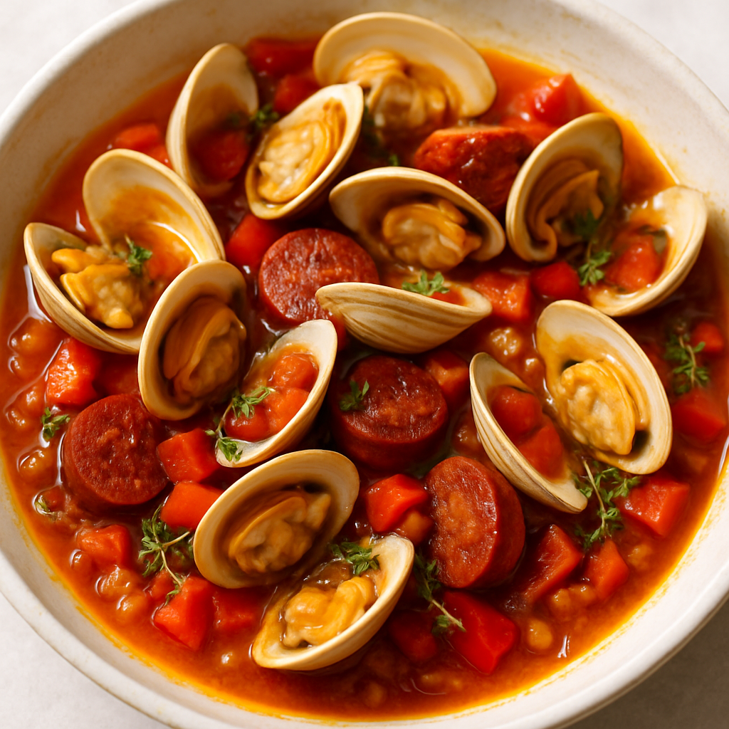 Almejas a la Española con Chorizo