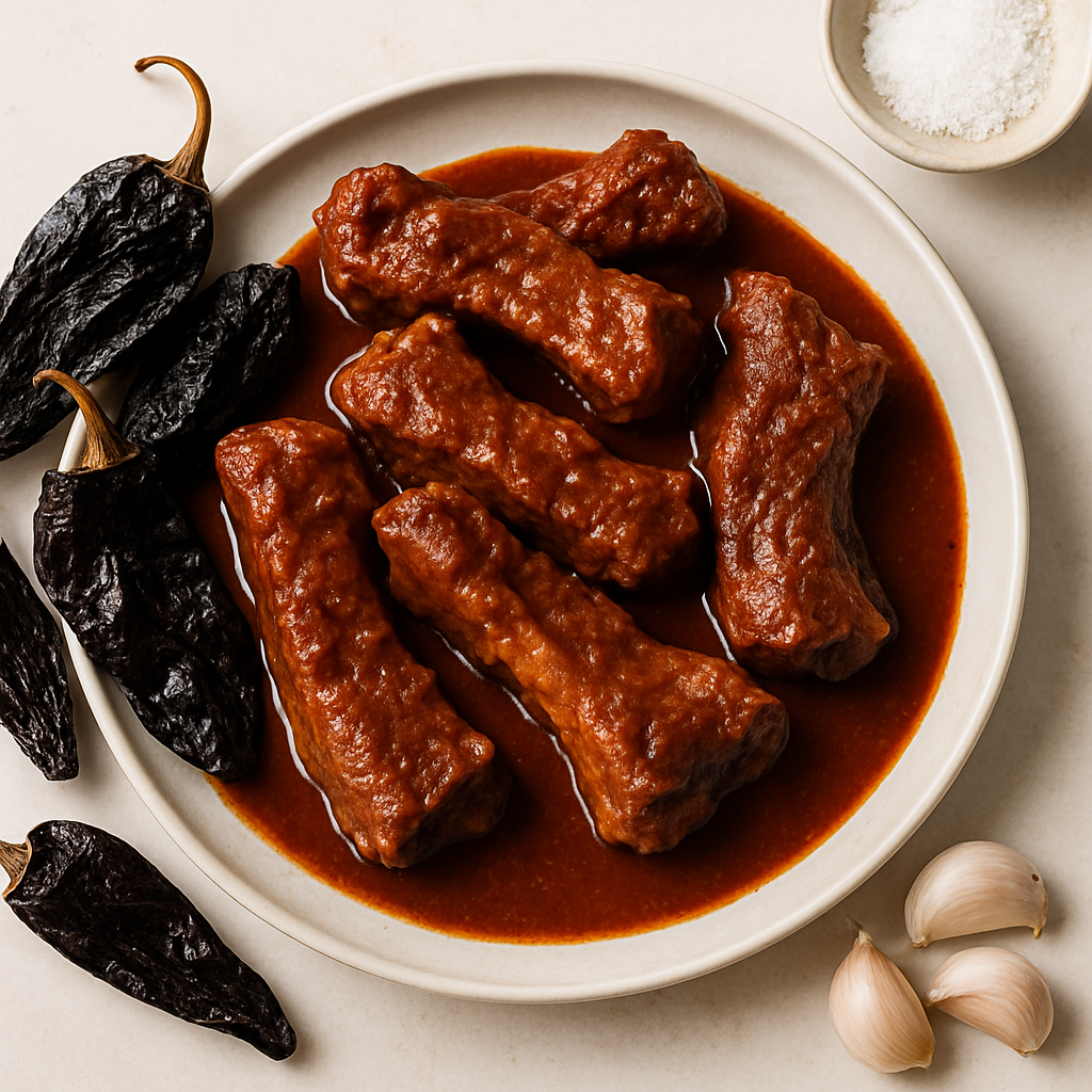 Costillas de Cerdo Braseadas en Salsa de Chile Ancho