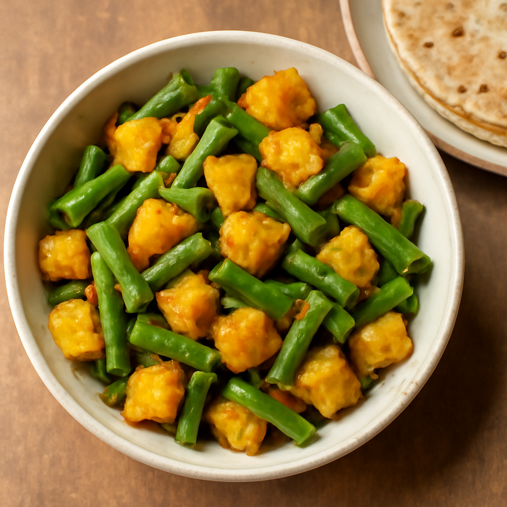 Aloo Beans Subzi (Punjabi Potato & Green Bean Stir-Fry)