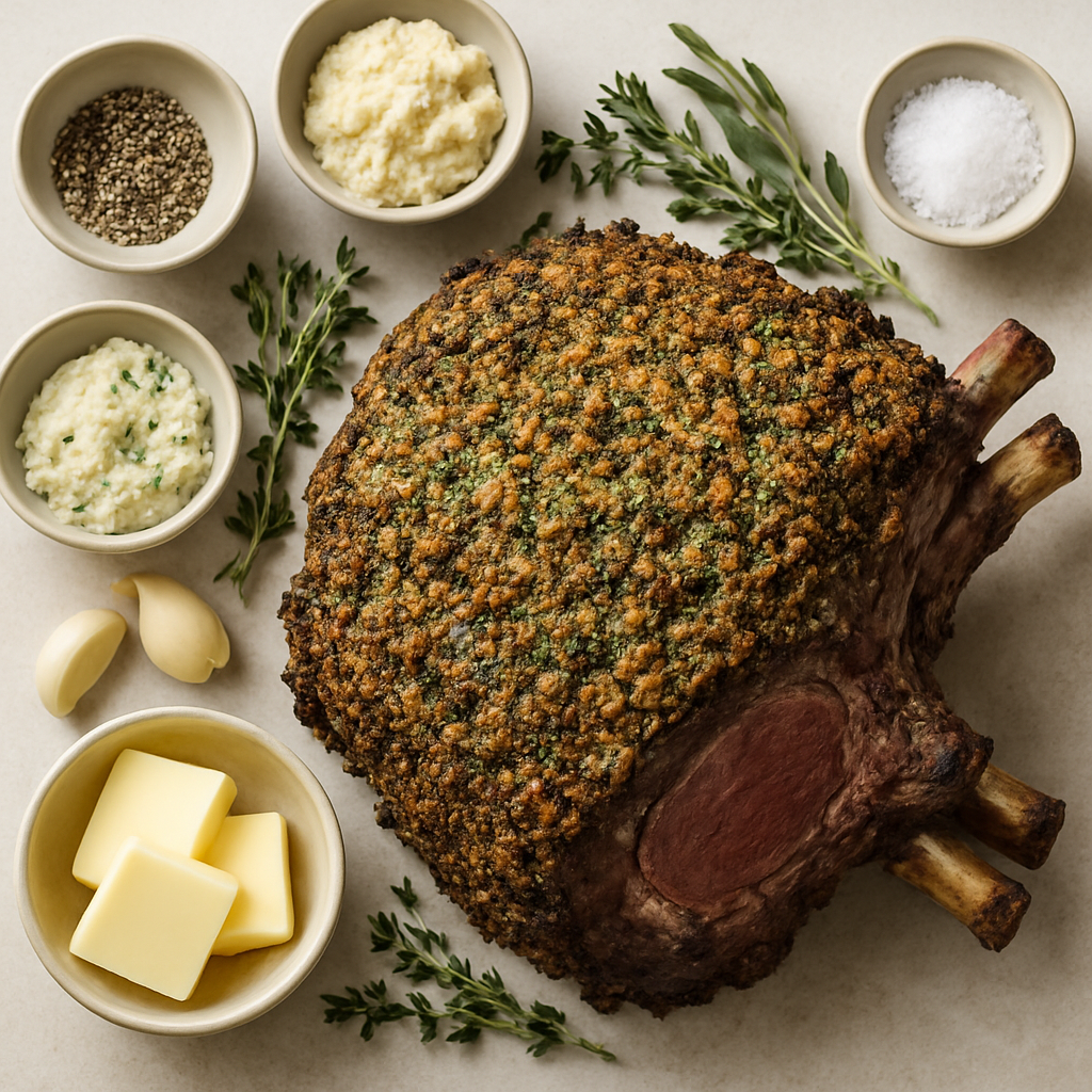 Horseradish-and-Herb-Crusted Beef Rib Roast