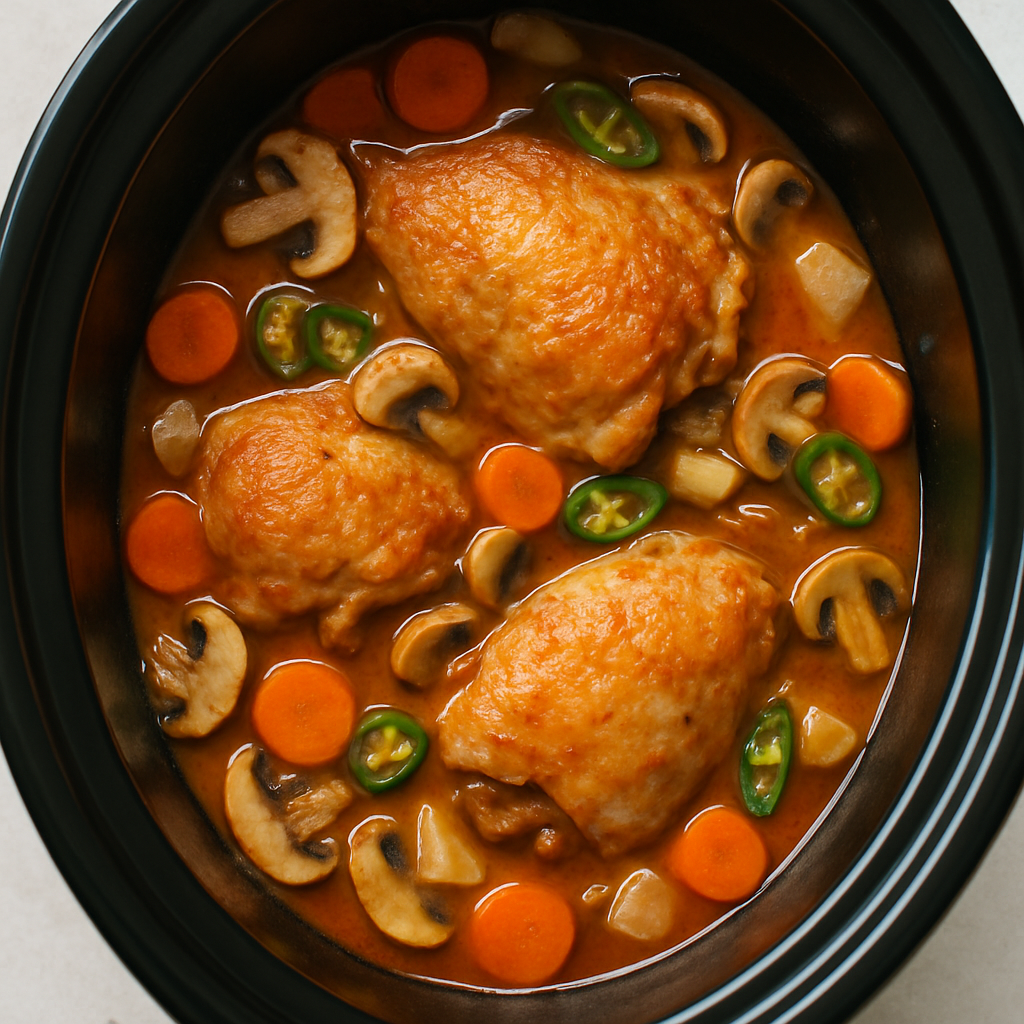 Thai Chicken Thighs in Slow Cooker