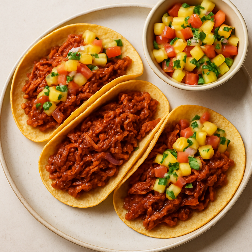 Tacos Crujientes de Cerdo con Salsa de Piña
