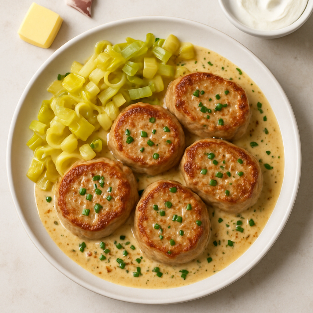 Pork Medallions with Mustard-Chive Sauce
