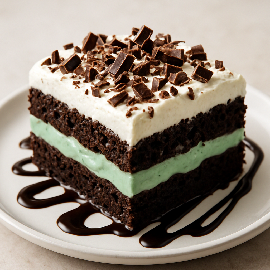 Pastel de Chocolate Esponjado con Menta Doble