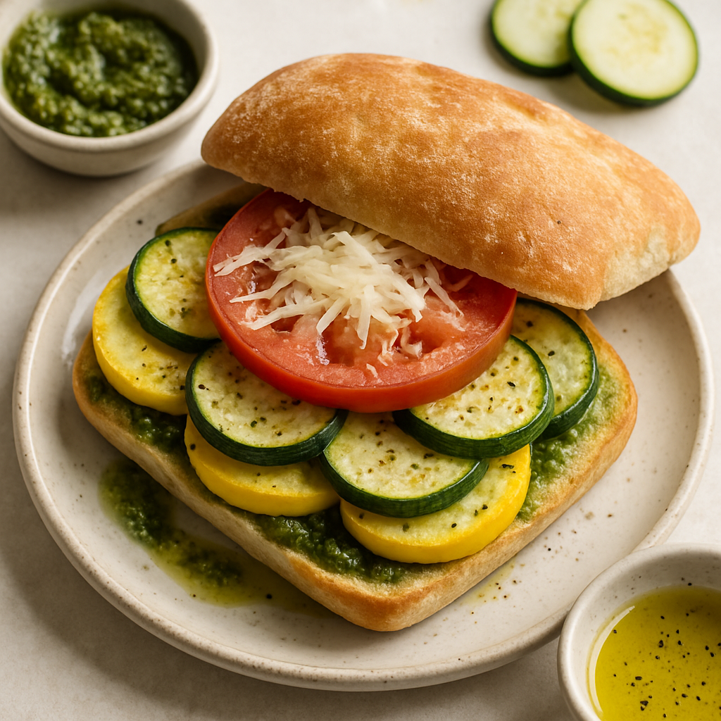 Parmesan Pesto Veggie Sandwich