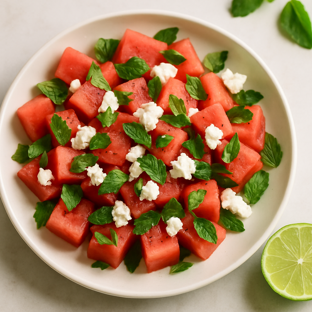 Watermelon with Mint and Feta