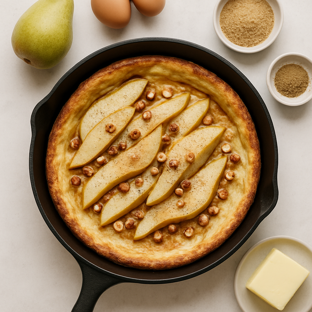 Panqueque Alemán con Peras y Cardamomo