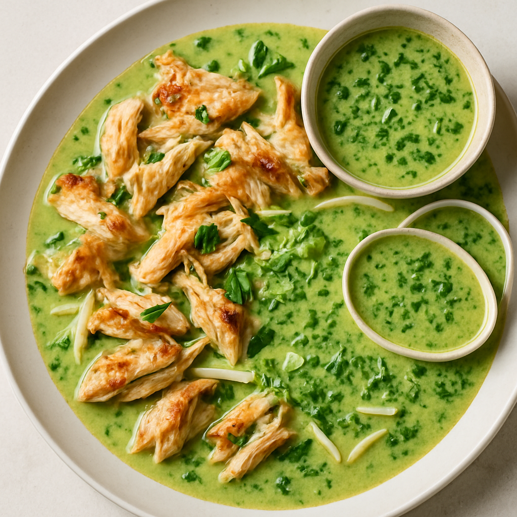 Pull-Apart Chicken with Green Curry & Lime Leaf Dressing