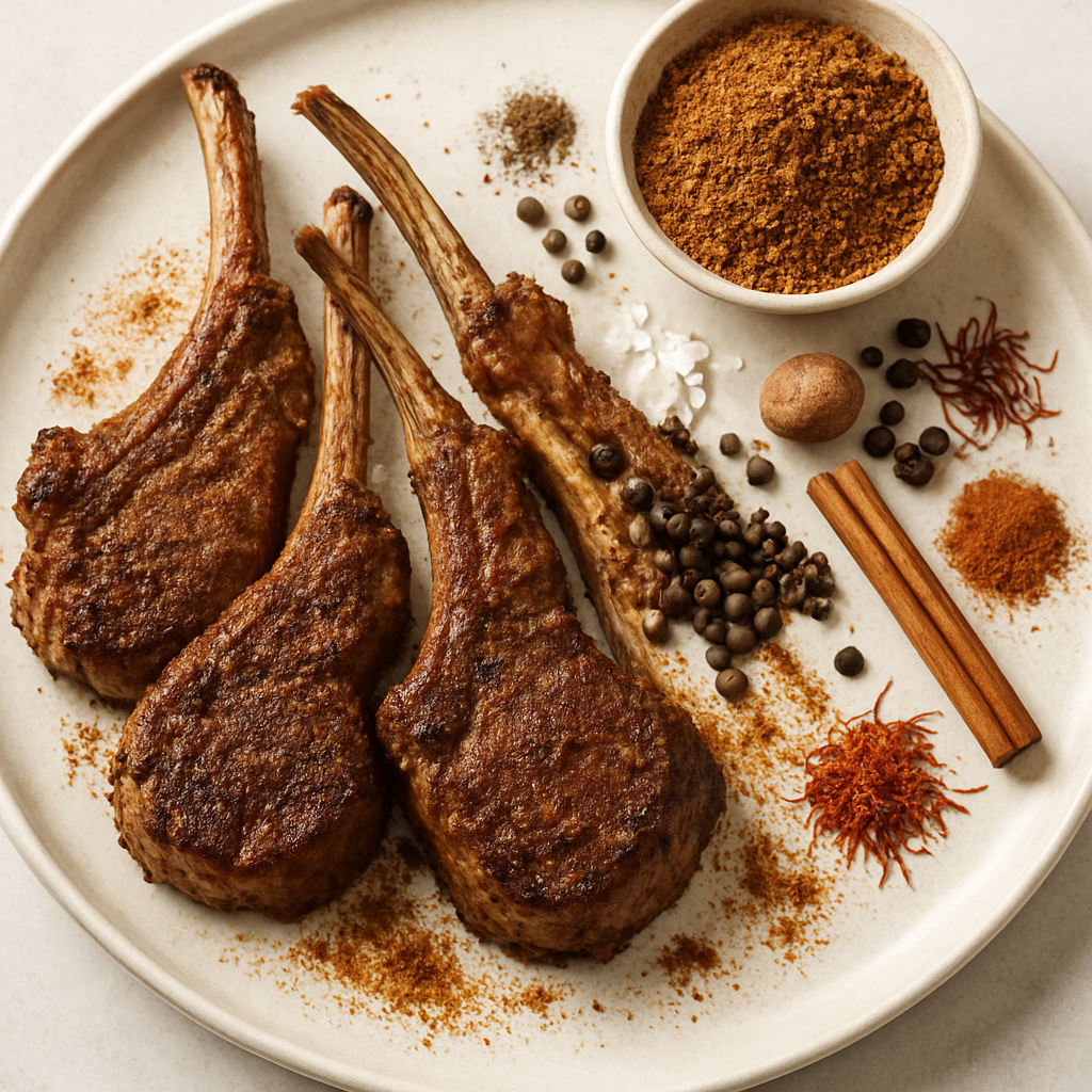 Cena Dominical: Chuletas de Cordero Frotadas con Ras El Hanout