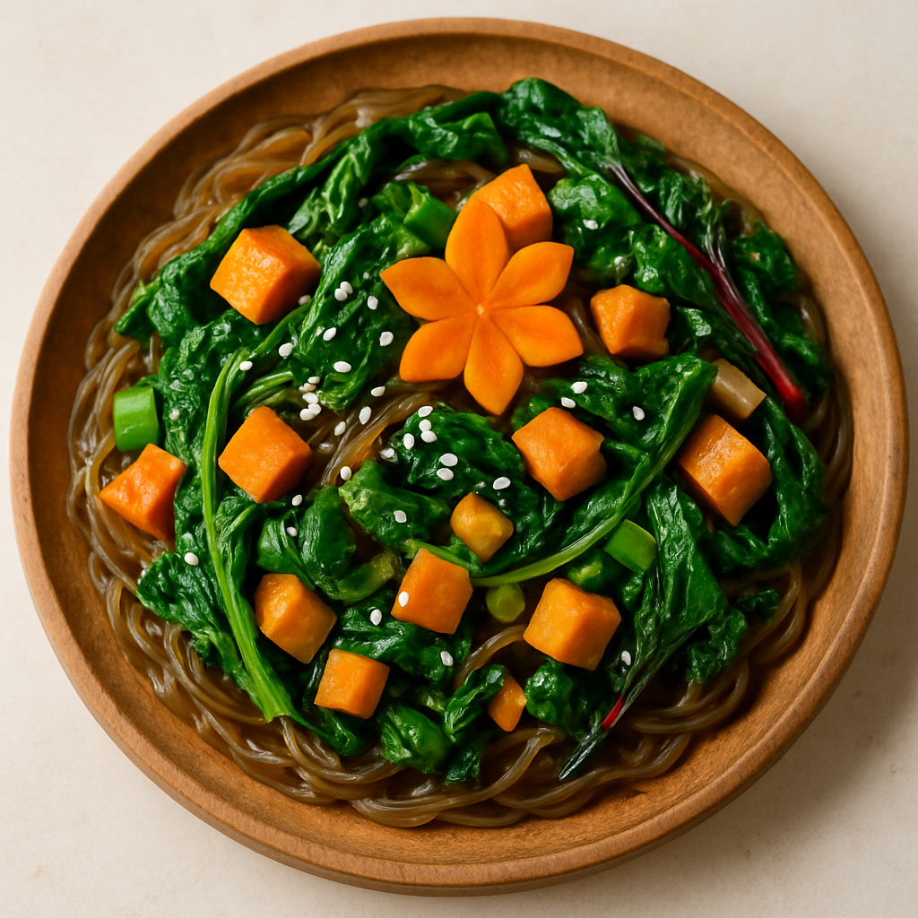 Japchae Coreano con Fideos de Vidrio - Versión Superalimentos