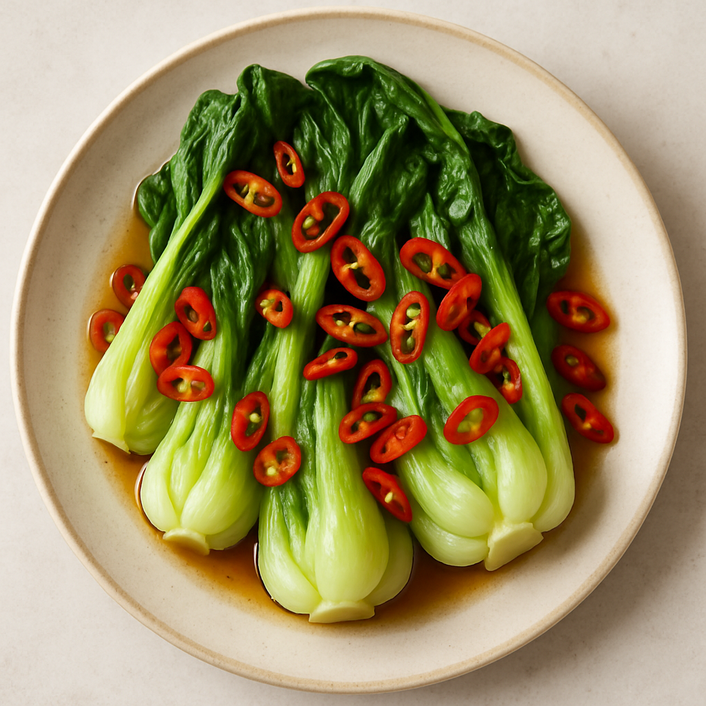 Steamed Pak Choi with Chilli