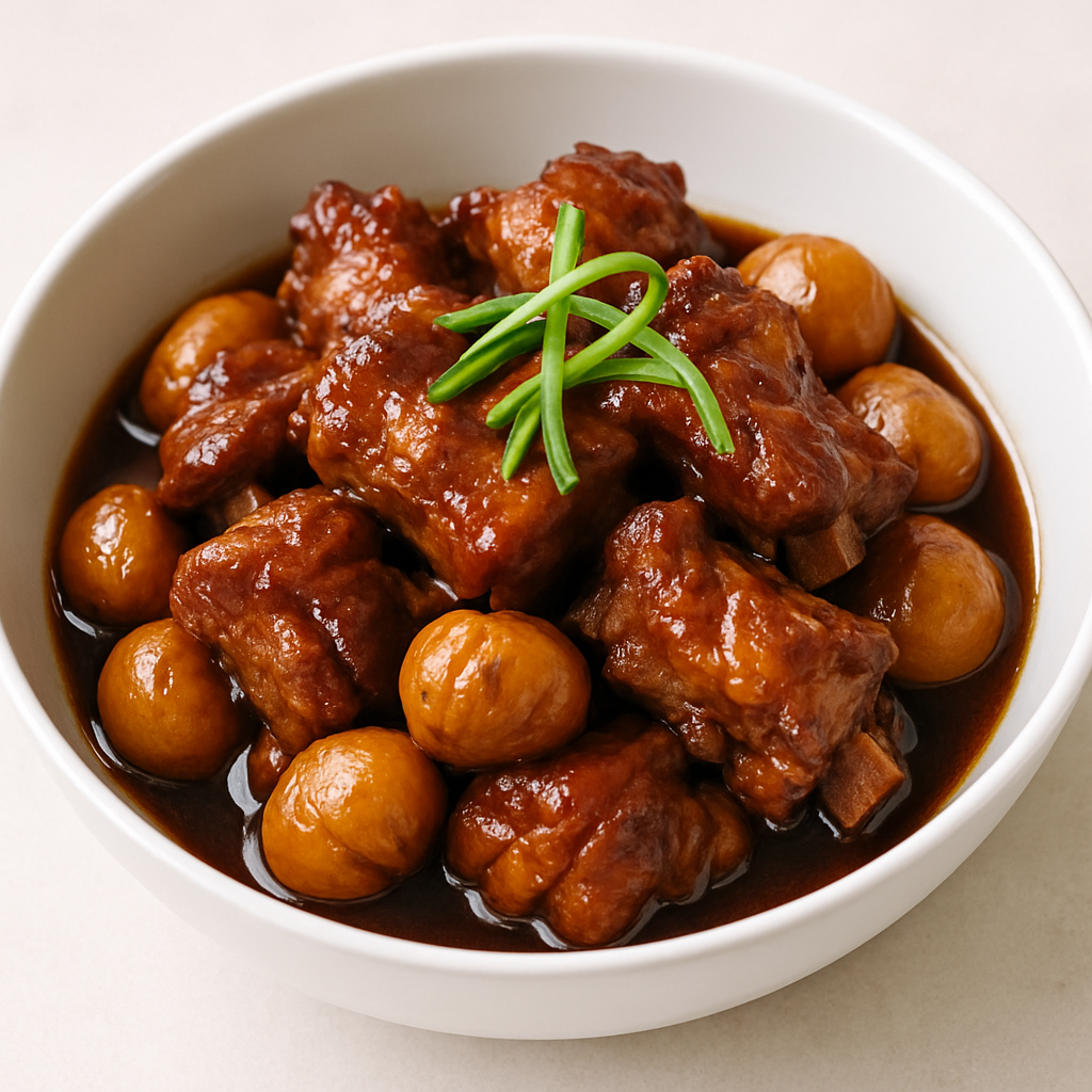 Braised Pork Ribs with Chestnuts