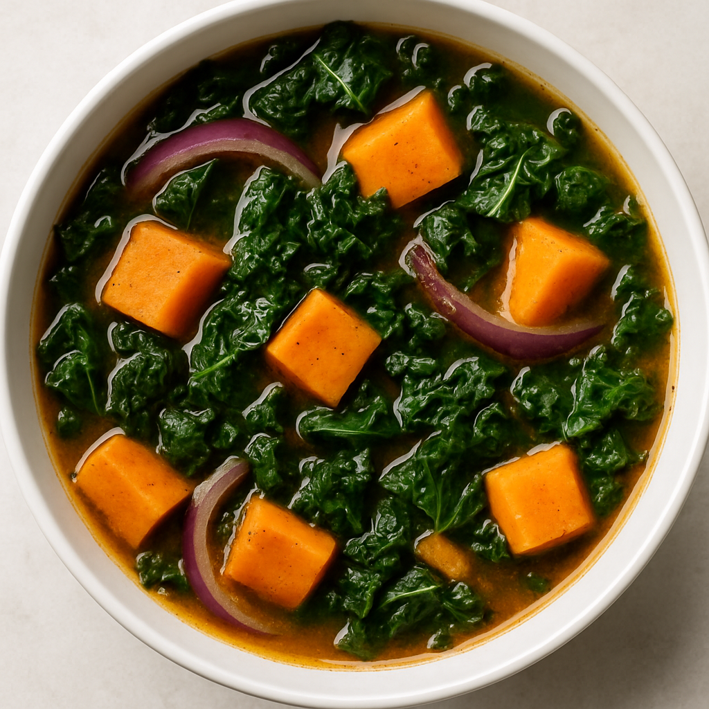 Sopa Africana de Col Rizada y Ñame