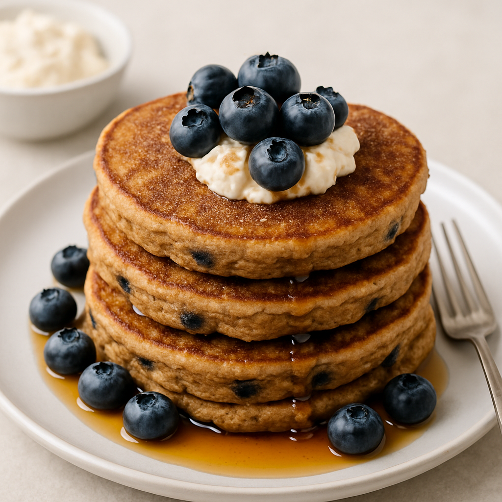 Whole Wheat Blueberry Pancakes with Ricotta