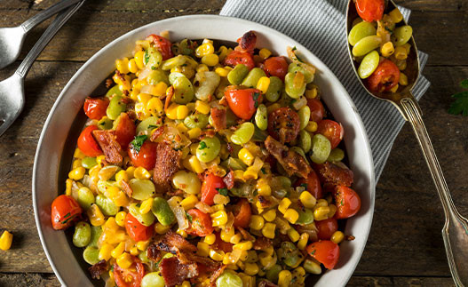 Savory and Spicy Ground Beef & Succotash