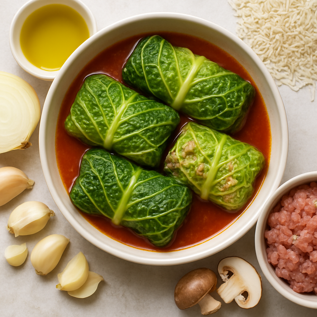 Pork-and-Rice-Stuffed Cabbage Rolls