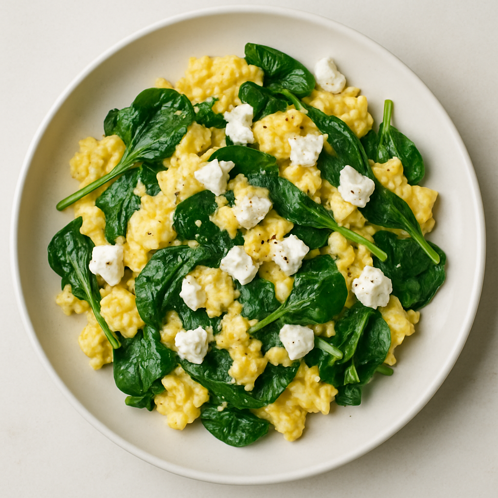 Revuelto de Desayuno con Espinaca y Queso Feta