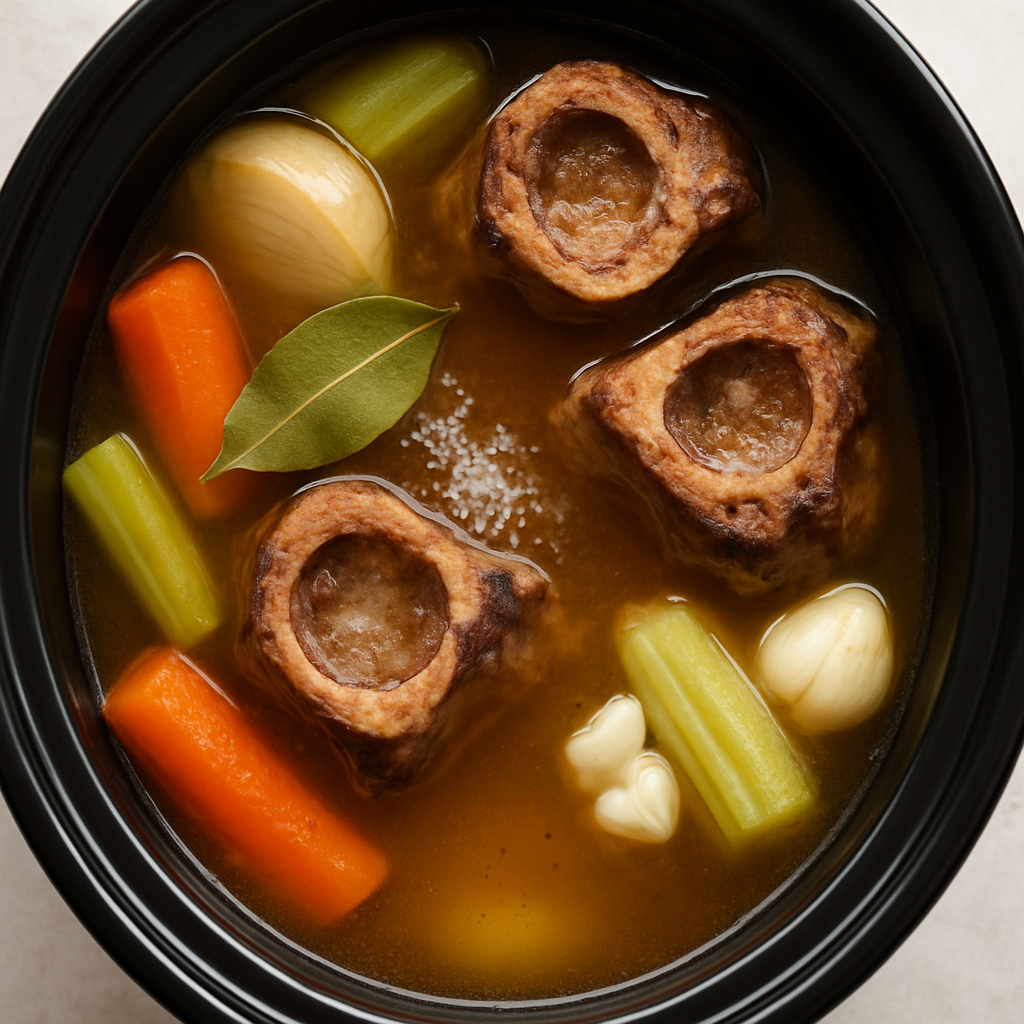 Caldo de Huesos de Res en Olla de Cocción Lenta