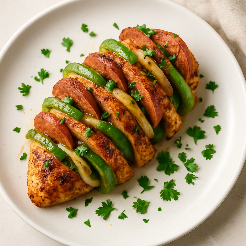 Pollo Cajun al Horno con Ranuras Rellenas