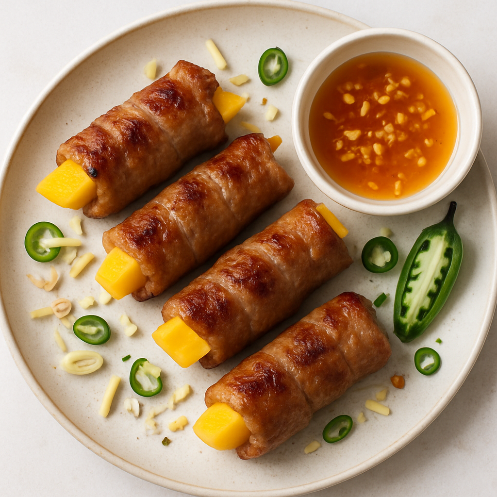 Rollos de Cerdo y Mango