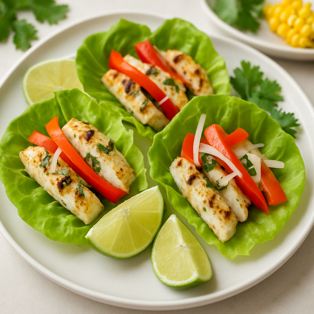 Tacos de Lechuga con Pescado a la Parrilla y Marinada Mojito