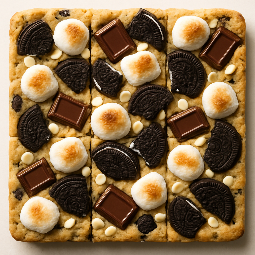 Barras de S'mores con Galletas y Crema
