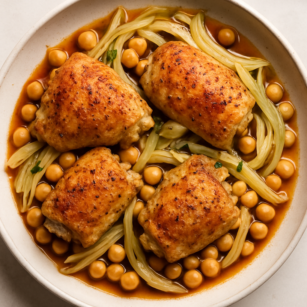 Paprika Chicken with Chickpeas and Fennel