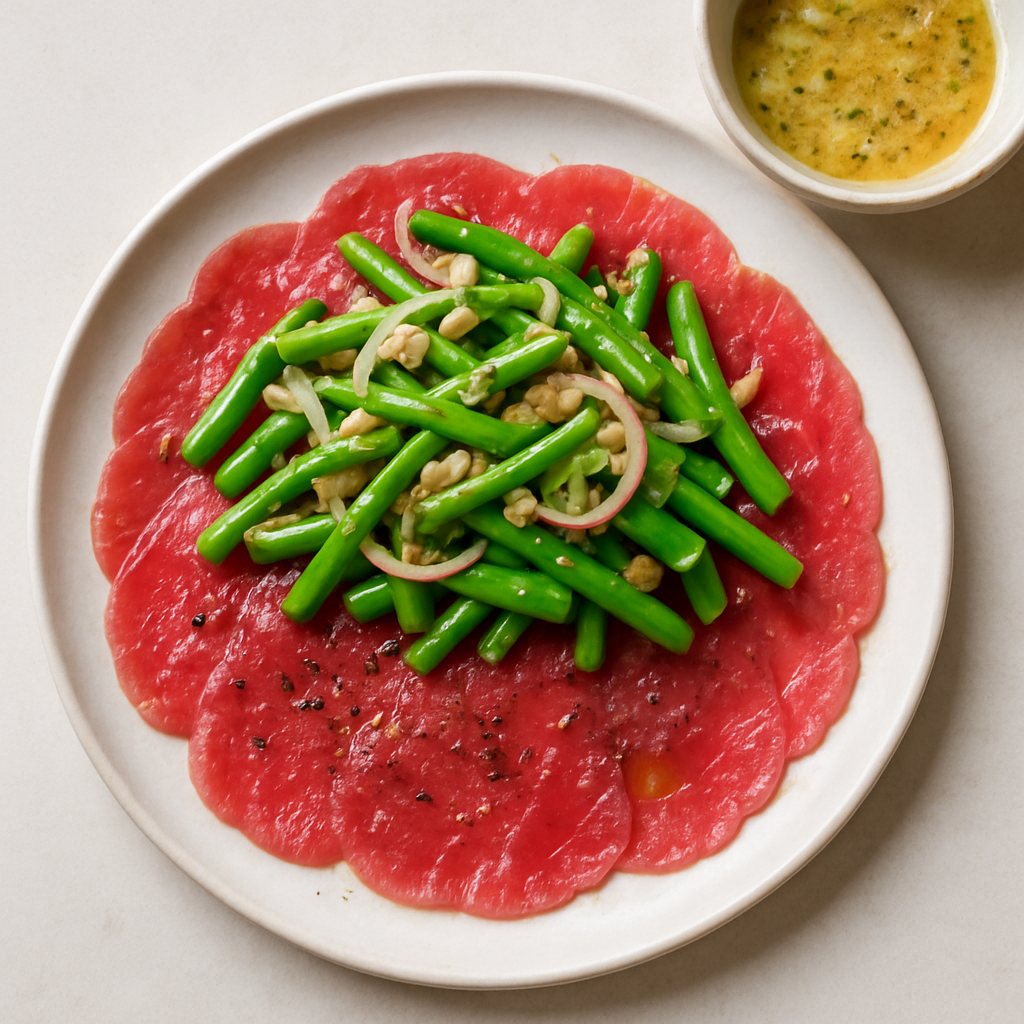 Beef Carpaccio with Marinated Bean Salad