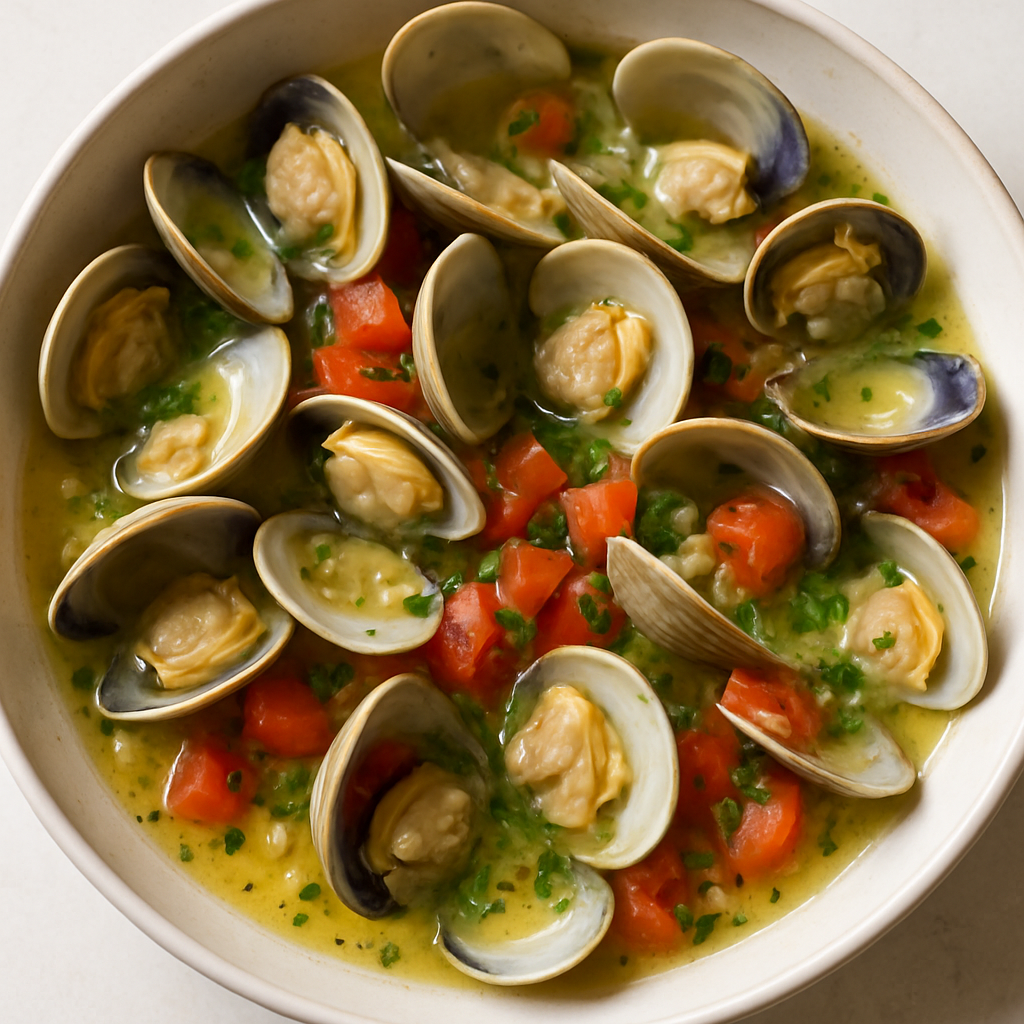 Steamed Clams with Garlic and White Wine