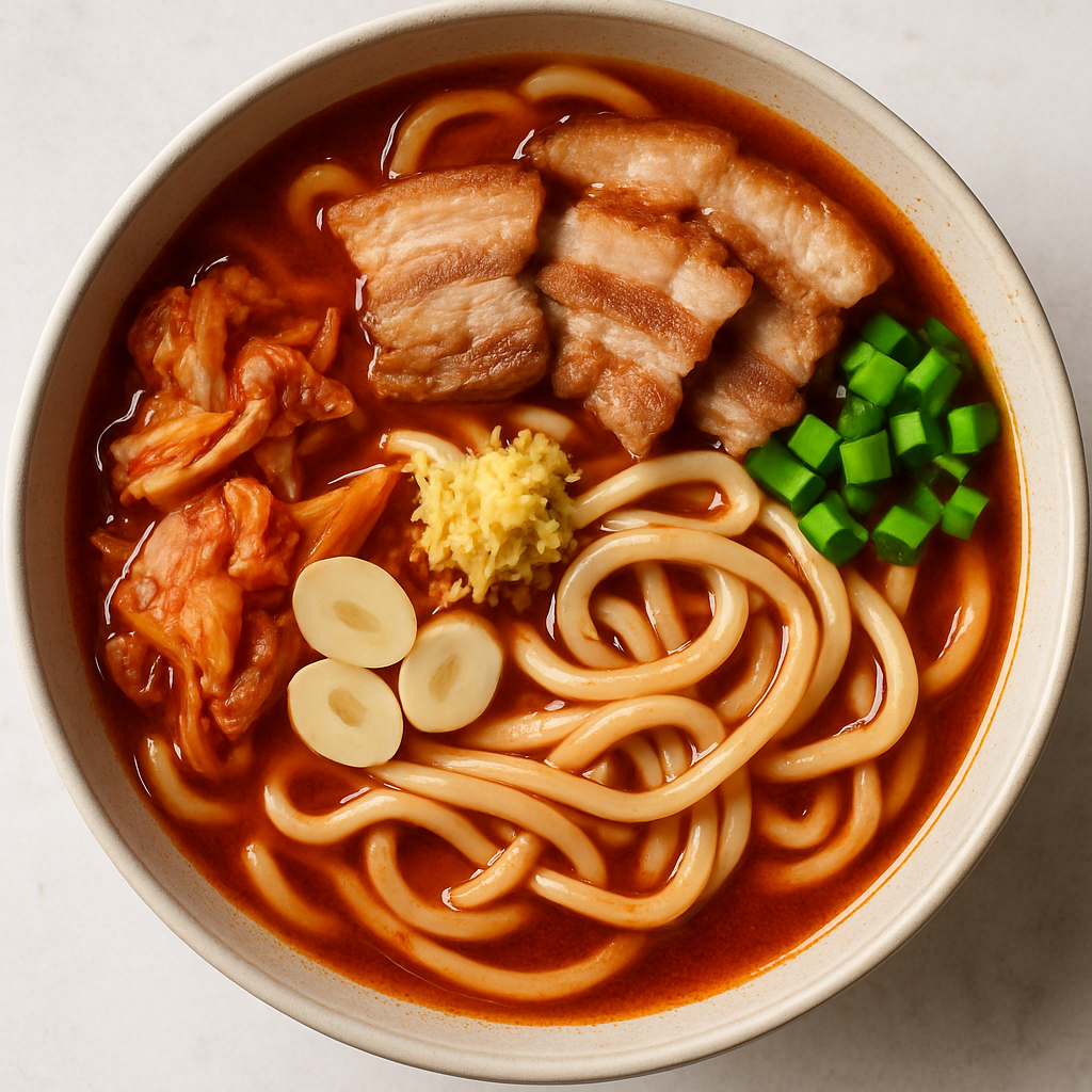 Pork & Kimchi Udon Noodle Soup