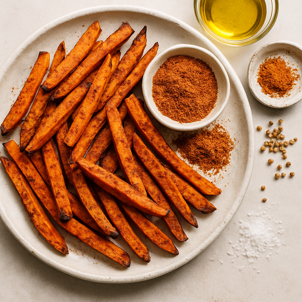 Papas Dulces al Horno Picantes y Crujientes