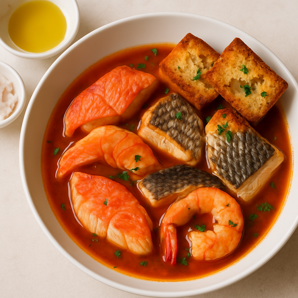 Fulton Fish Market Cioppino with Sourdough Croutons