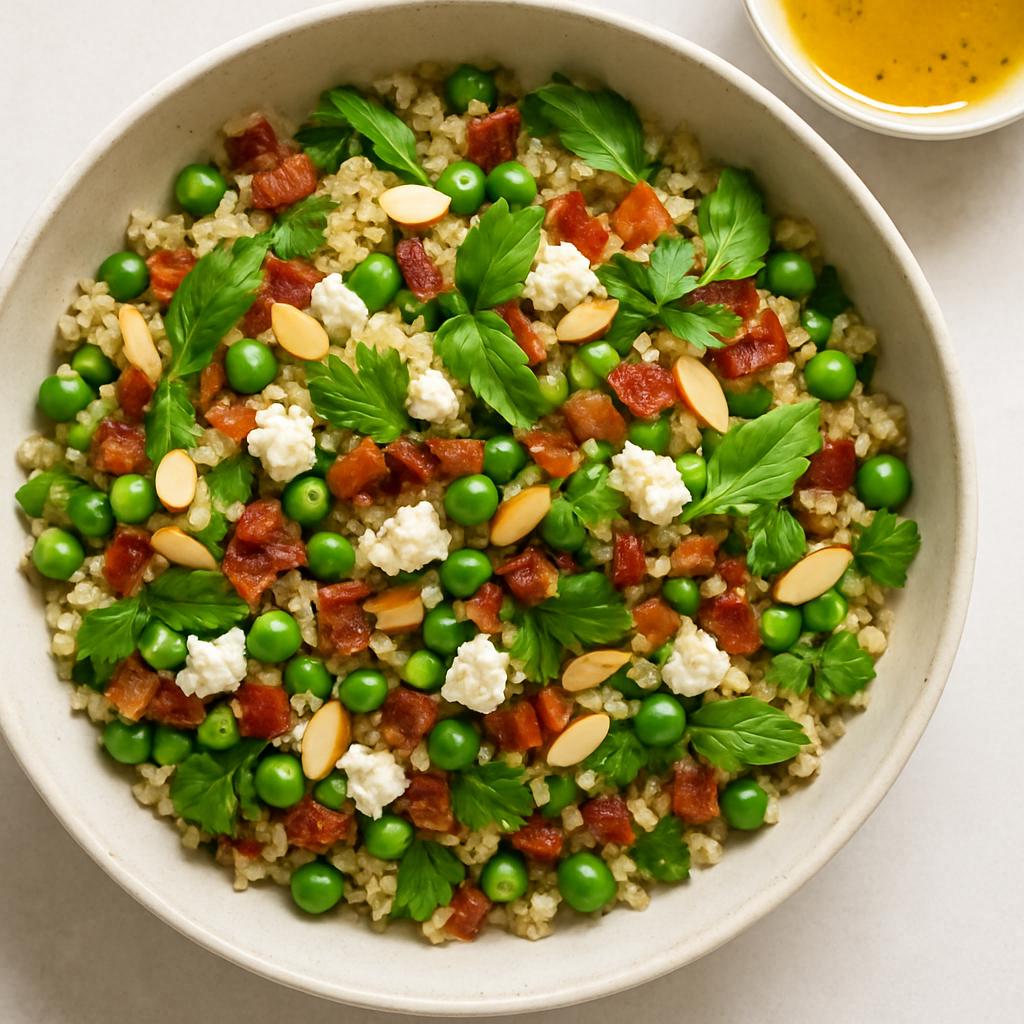 Ensalada de Quinoa Primaveral con Vinagreta de Miel y Limón
