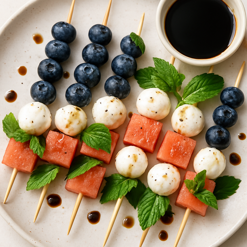 Brochetas de Frutas del 4 de Julio