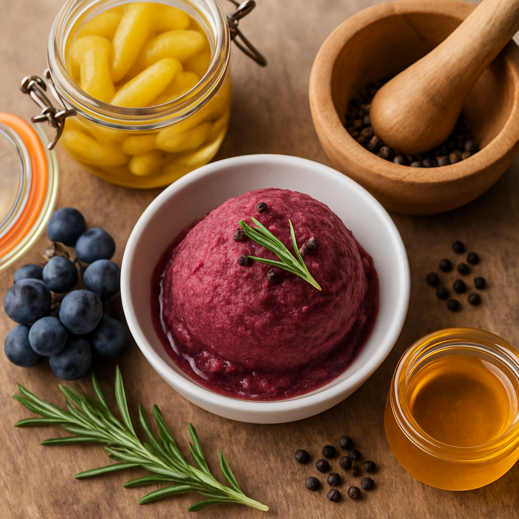 Concord Grape Sorbet with Rosemary and Black Pepper
