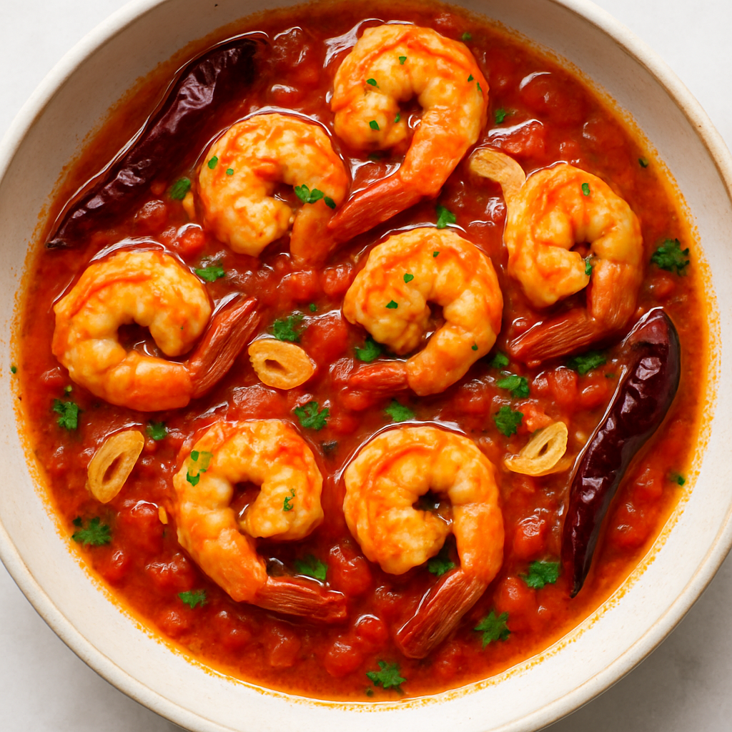 Shrimp with Spicy Garlic and Tomato Sauce