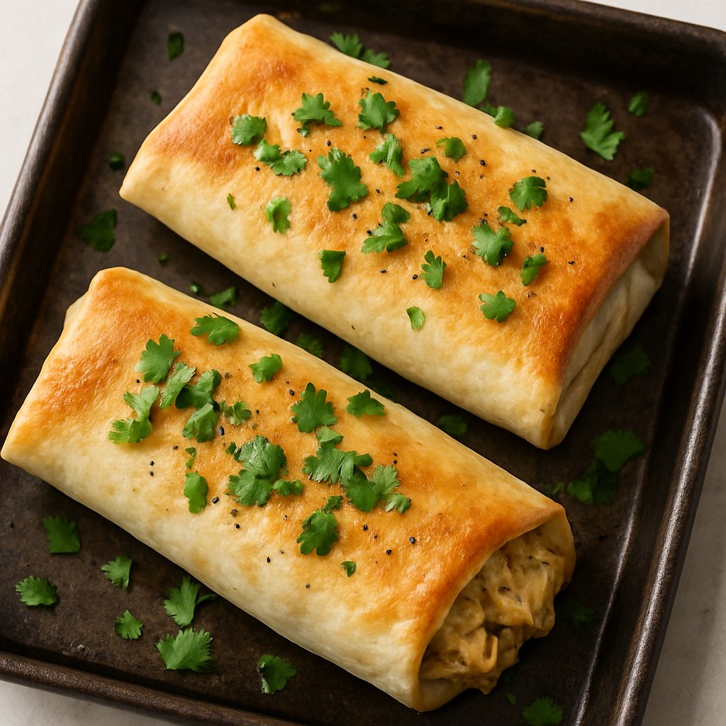Easy Baked Chicken Chimichangas