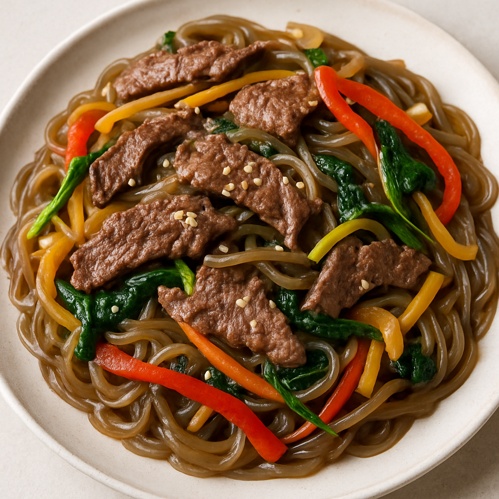 Japchae (Salteado Coreano de Fideos de Papa Dulce)