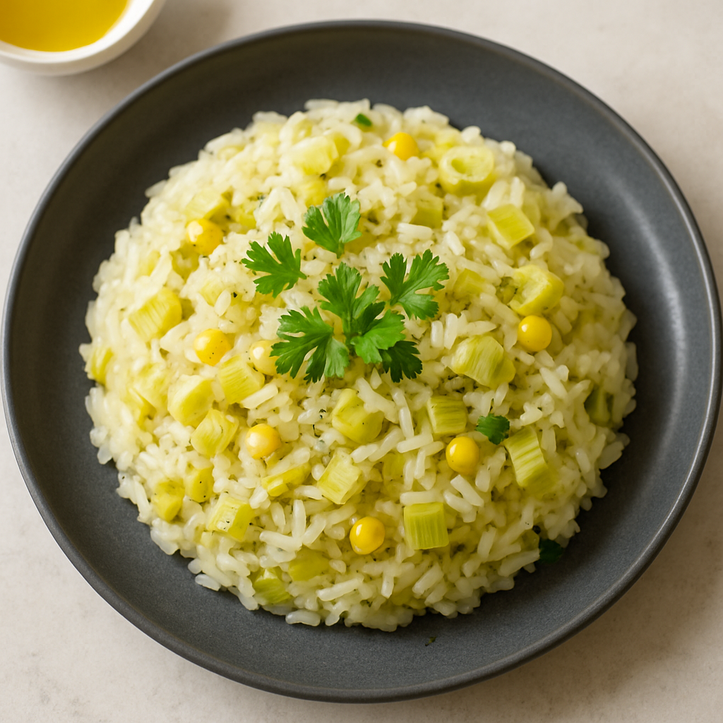 Prasorizo (Greek Rice with Leeks)
