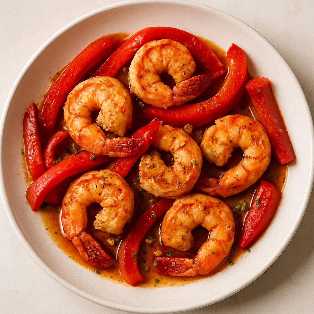 Garlic-Roasted Shrimp with Red Peppers and Smoked Paprika